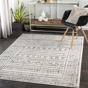 Black white deals and grey rug